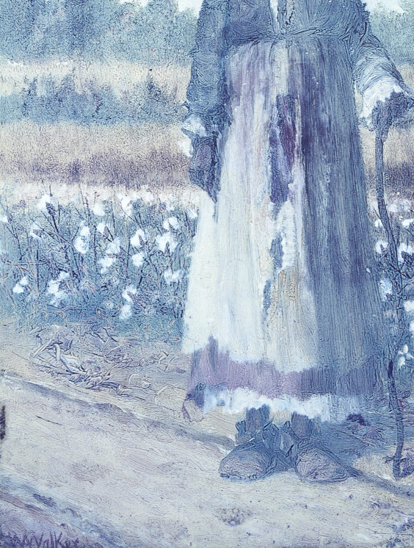 Lot 169: William A. Walker O/B Painting, Woman w/ a Cotton Basket