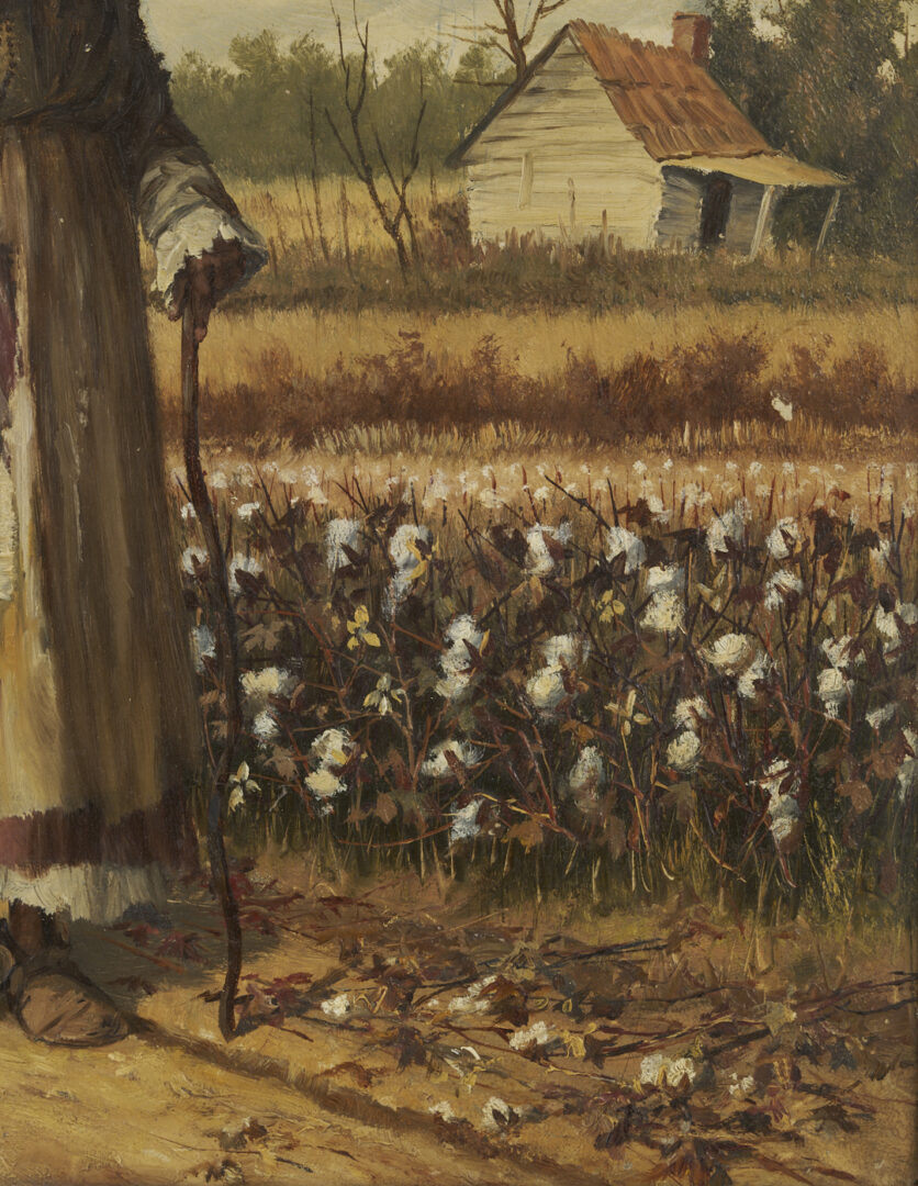 Lot 169: William A. Walker O/B Painting, Woman w/ a Cotton Basket