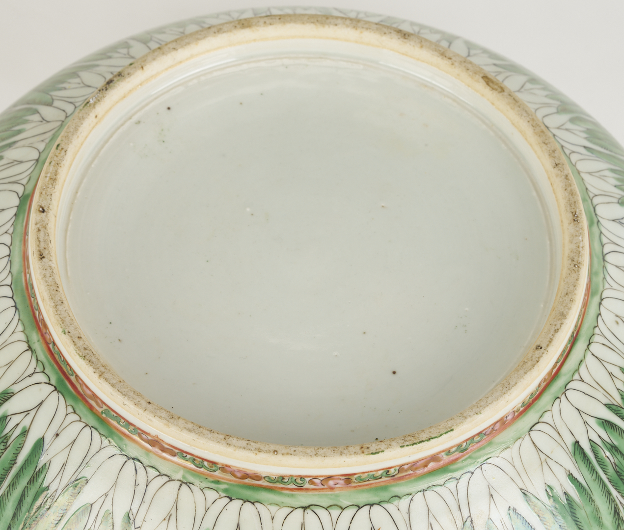 Lot 16: Chinese Famille Rose Cabbage Punch Bowl