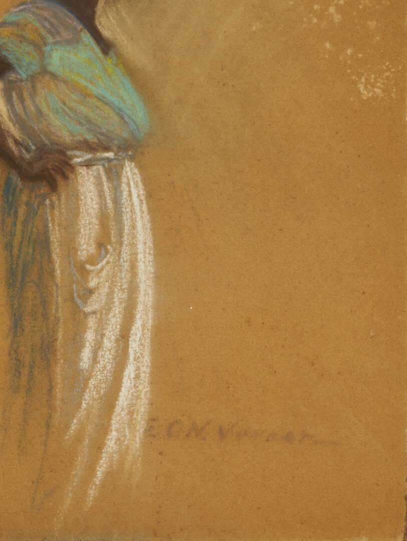 Lot 170: Elizabeth O’Neill Verner Pastel Drawing, Standing Charleston SC Flower Seller