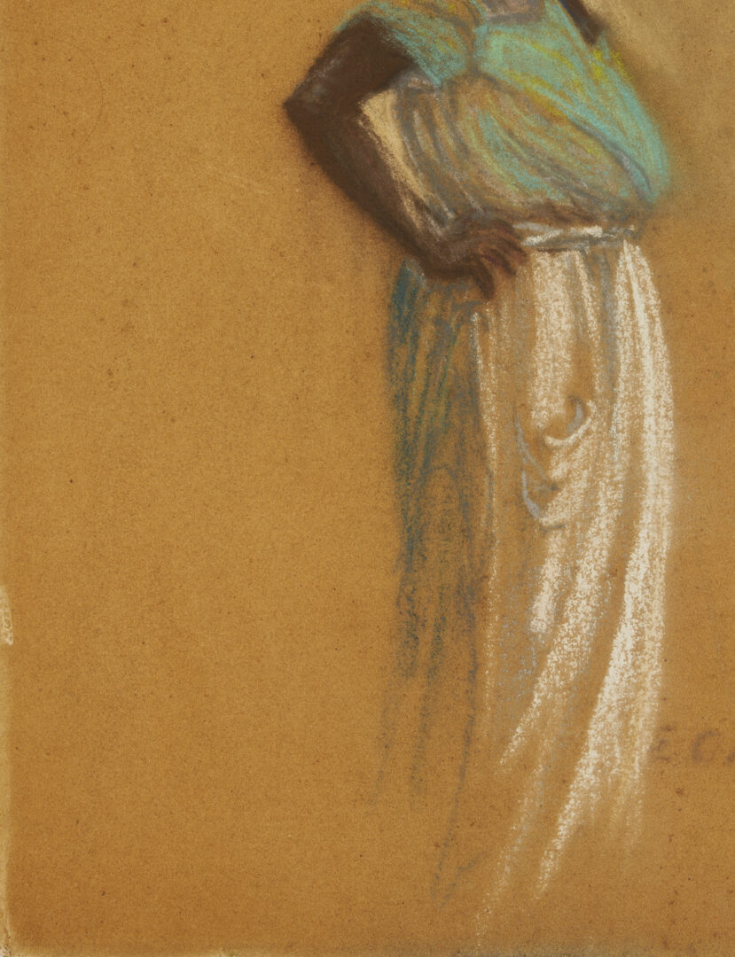 Lot 170: Elizabeth O’Neill Verner Pastel Drawing, Standing Charleston SC Flower Seller