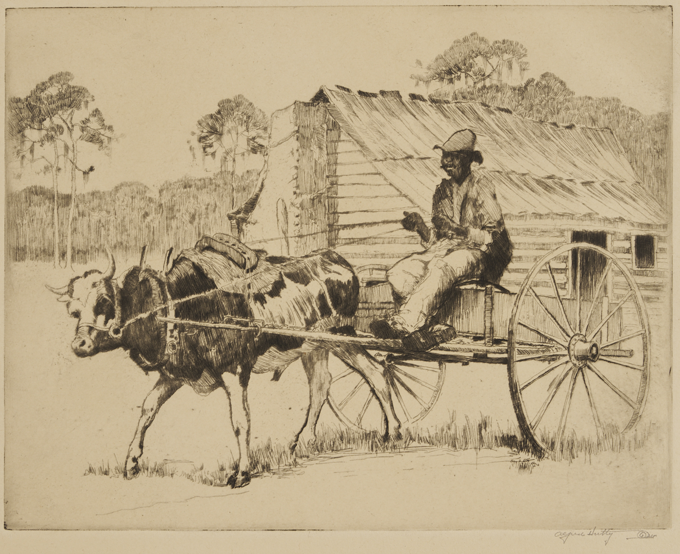 Lot 171: Alfred Hutty Etching, On a Carolina Road, 1932