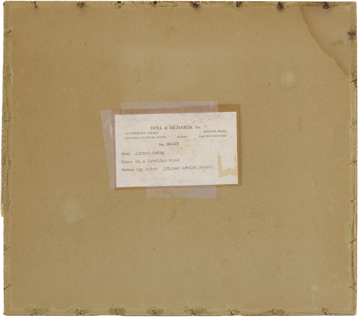 Lot 171: Alfred Hutty Etching, On a Carolina Road, 1932