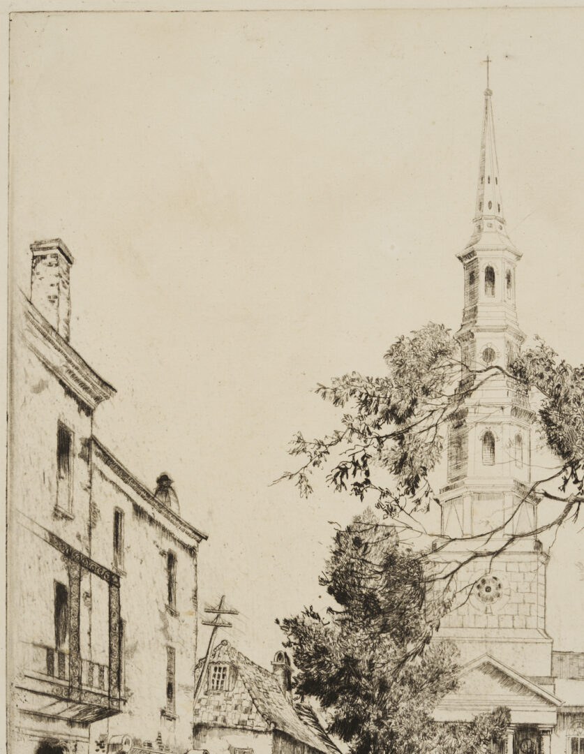 Lot 172: Alfred Hutty Etching, Charleston Spires, 1930