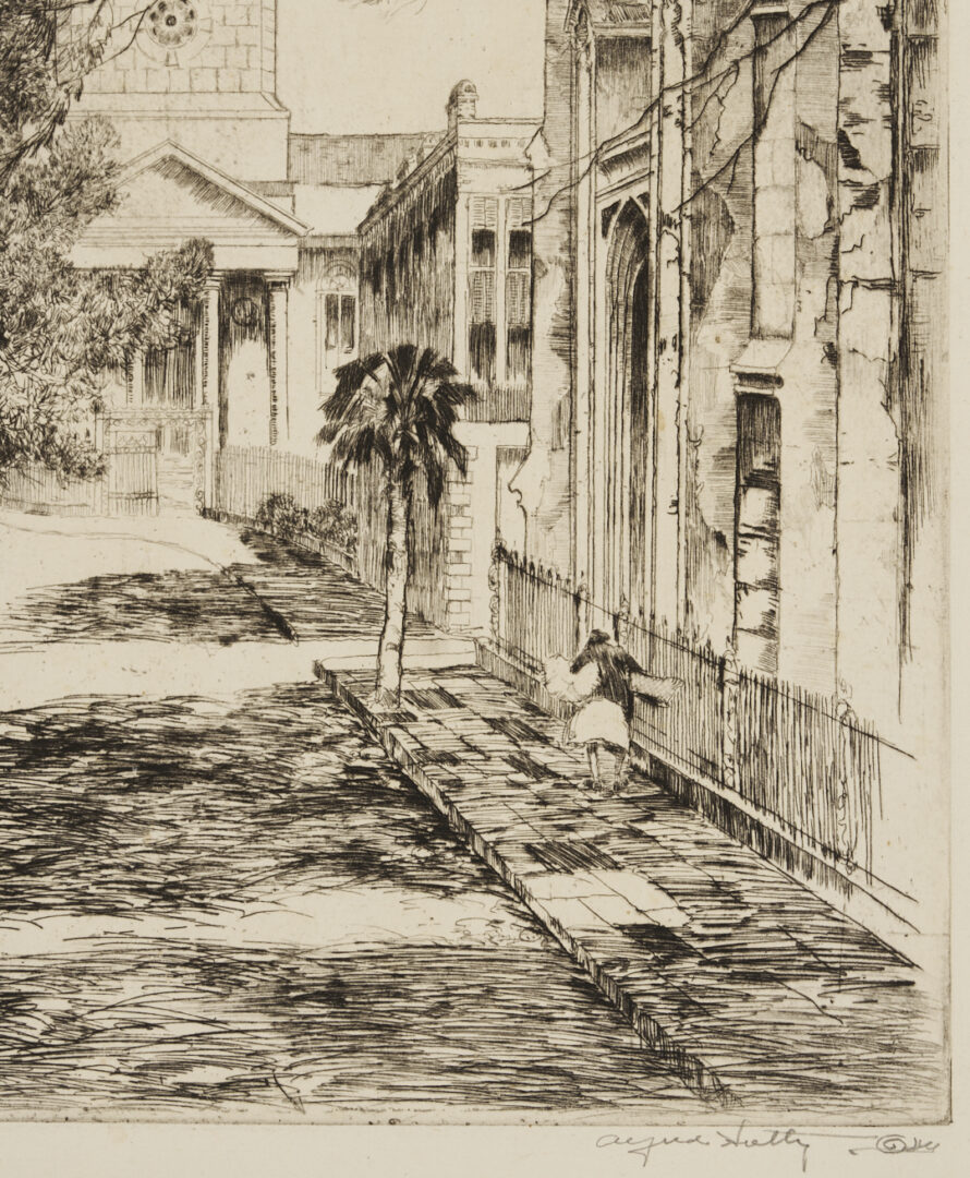 Lot 172: Alfred Hutty Etching, Charleston Spires, 1930