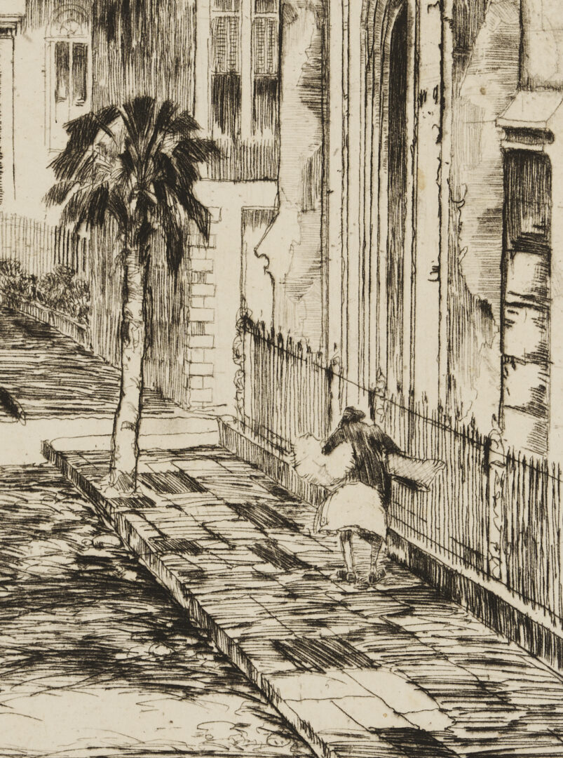 Lot 172: Alfred Hutty Etching, Charleston Spires, 1930