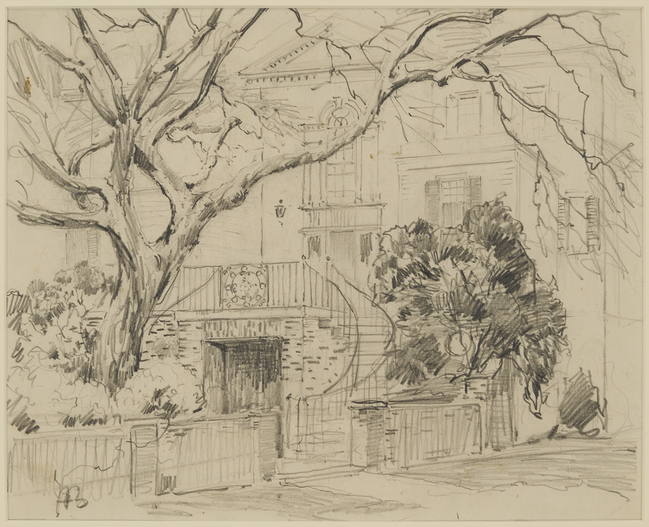 Lot 173: Alfred Hutty Charleston Architectural Drawing