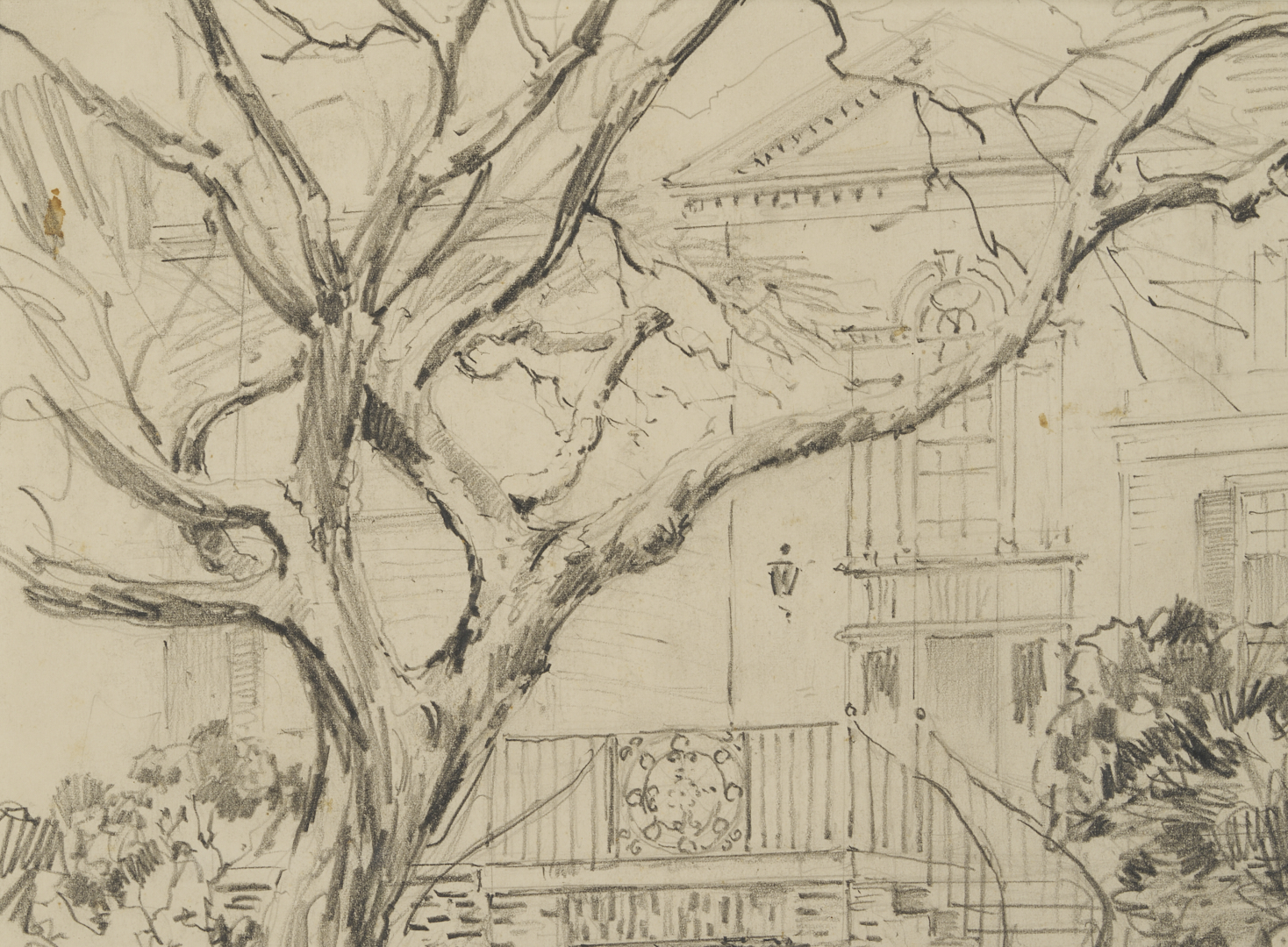Lot 173: Alfred Hutty Charleston Architectural Drawing