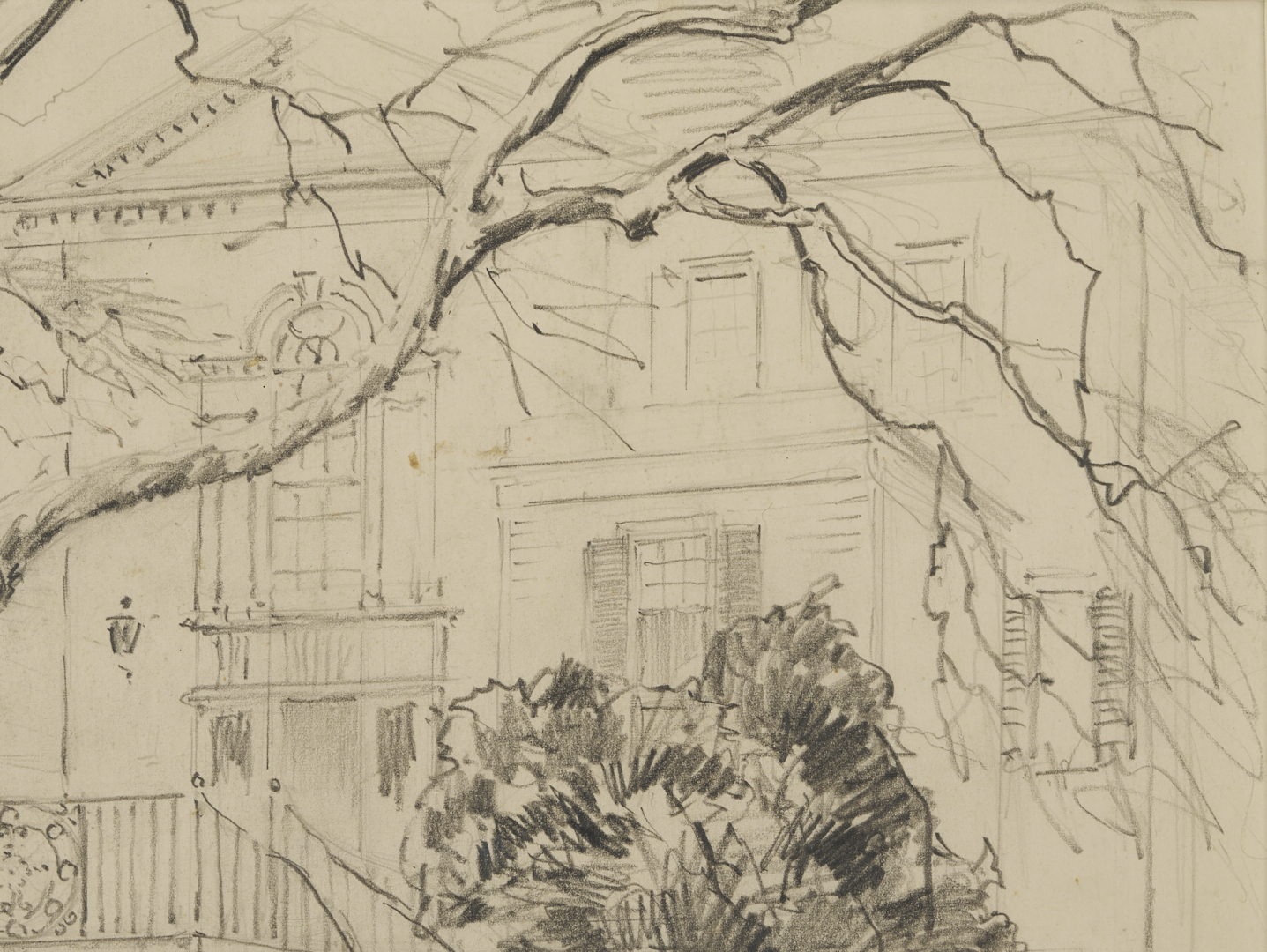Lot 173: Alfred Hutty Charleston Architectural Drawing