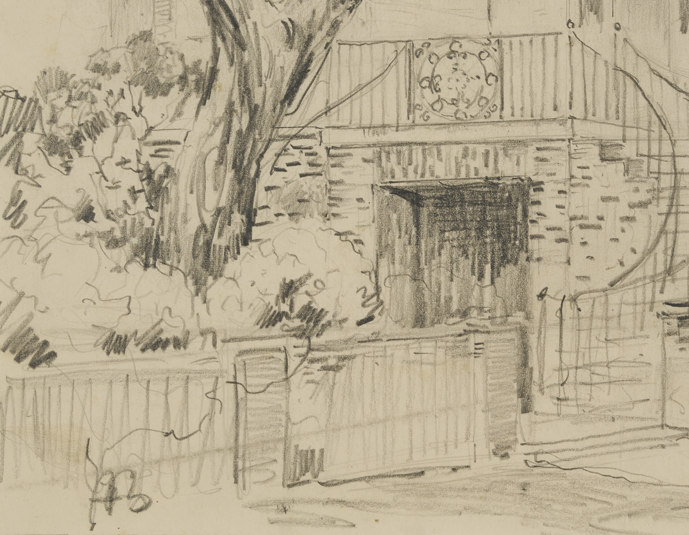 Lot 173: Alfred Hutty Charleston Architectural Drawing