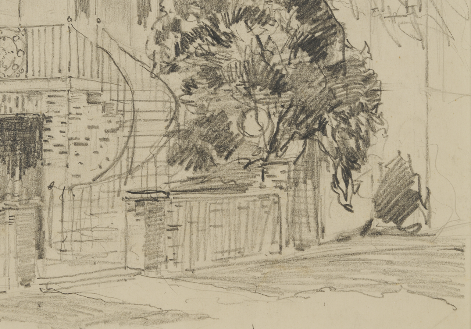 Lot 173: Alfred Hutty Charleston Architectural Drawing