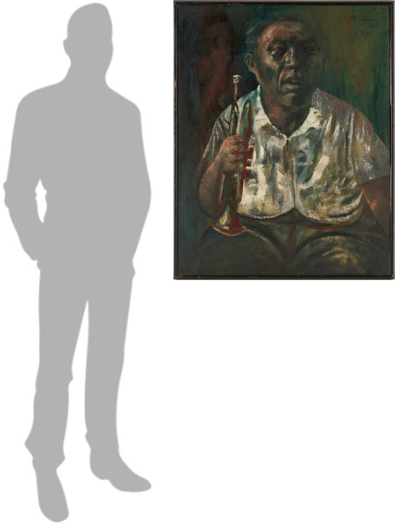 Lot 174: Noel Rockmore O/C Painting, Preservation Hall Trumpet Player