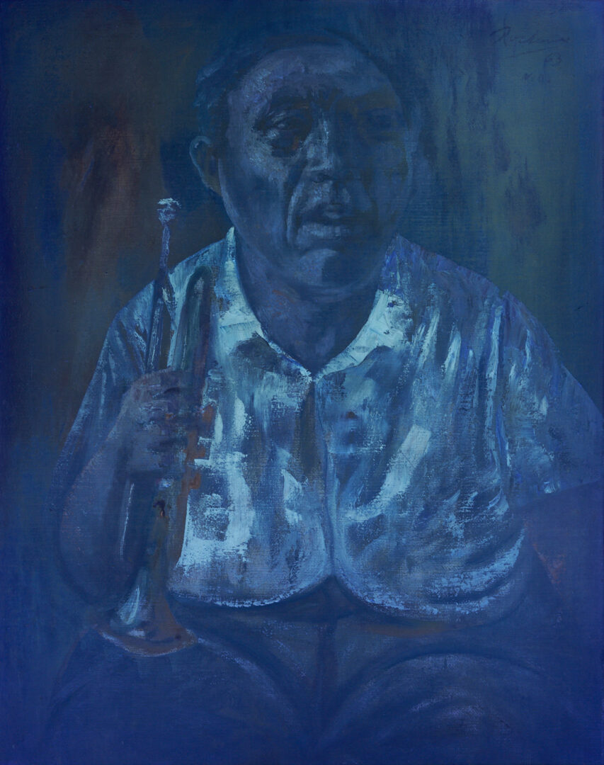 Lot 174: Noel Rockmore O/C Painting, Preservation Hall Trumpet Player