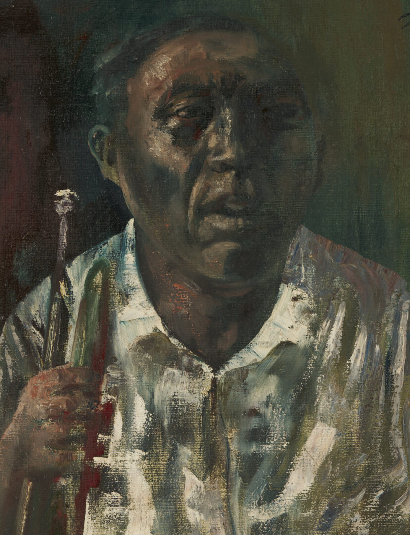 Lot 174: Noel Rockmore O/C Painting, Preservation Hall Trumpet Player