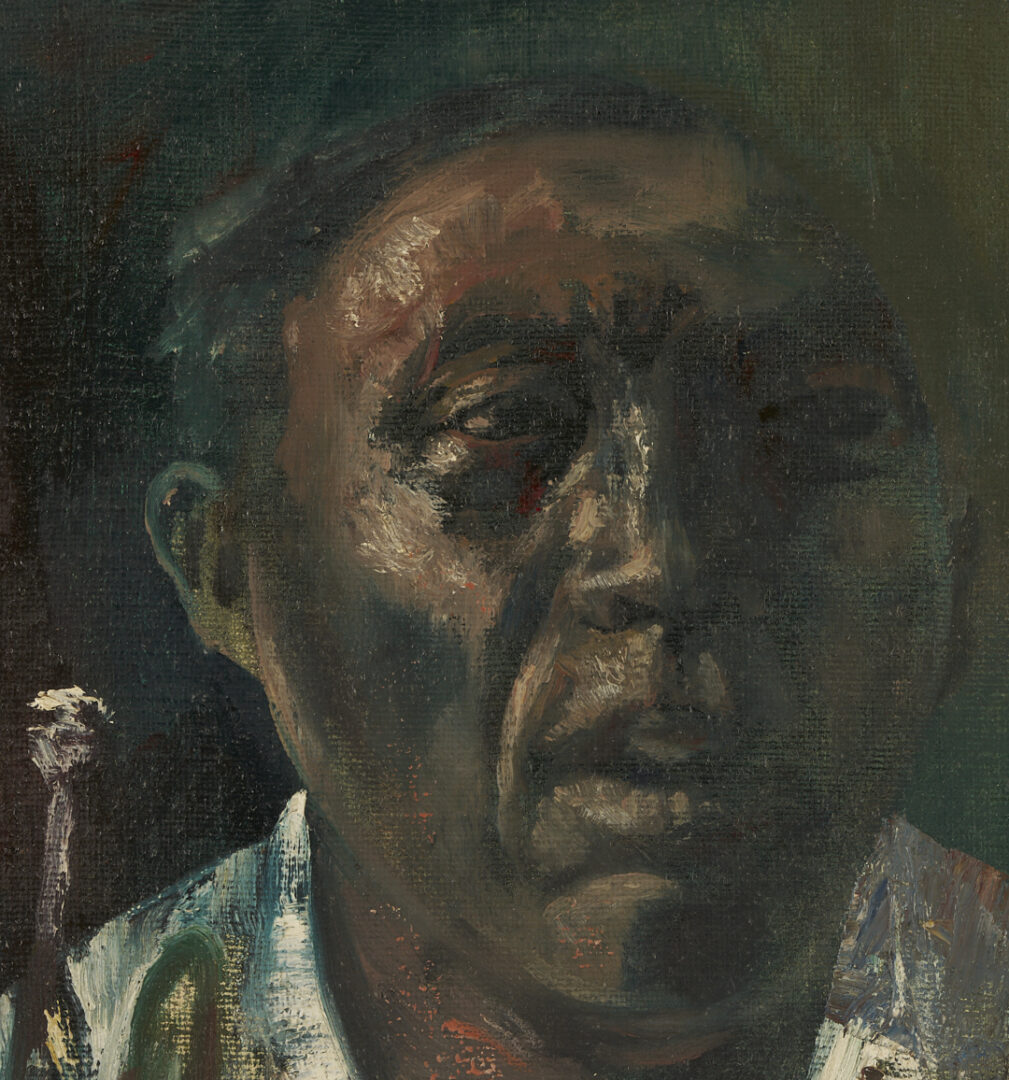 Lot 174: Noel Rockmore O/C Painting, Preservation Hall Trumpet Player