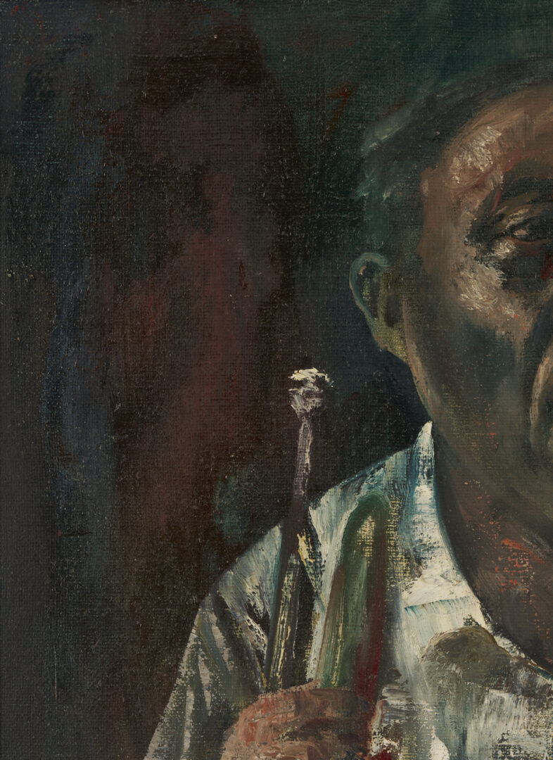 Lot 174: Noel Rockmore O/C Painting, Preservation Hall Trumpet Player