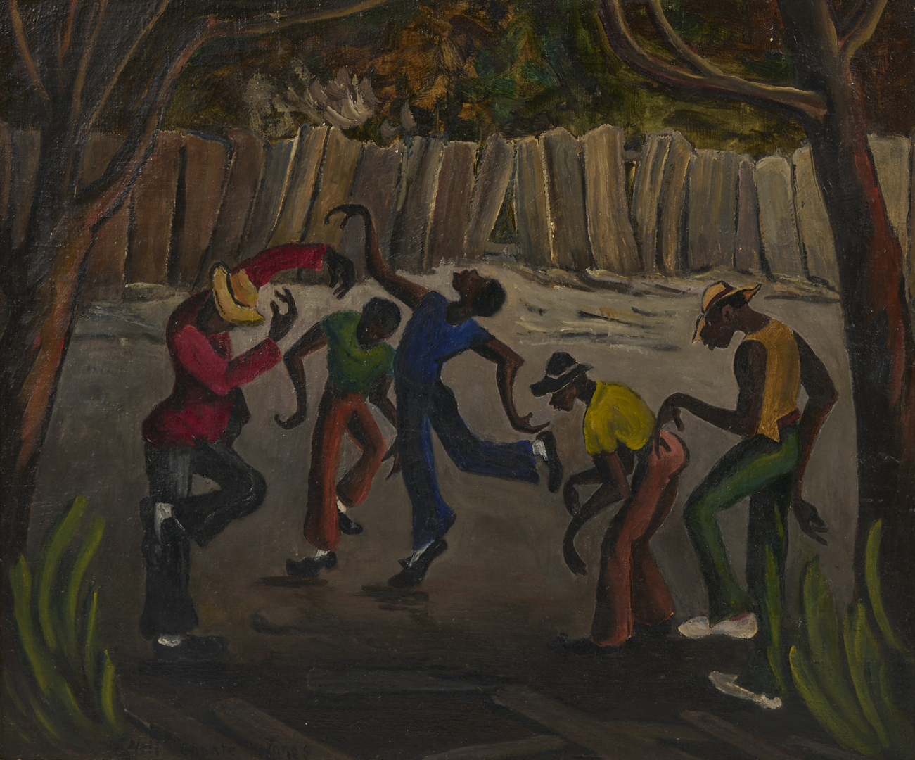 Lot 175: Nell Choate Jones O/C Painting, Men Dancing