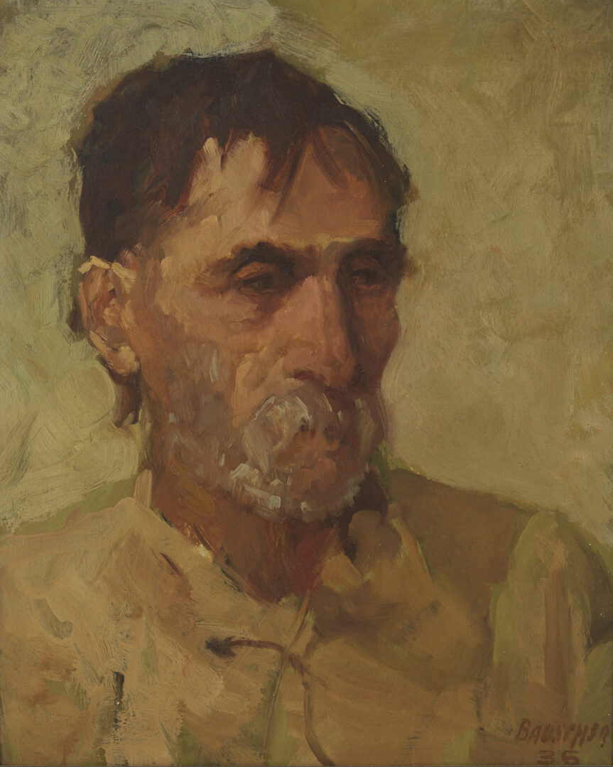 Lot 176: John T. Bauscher Double-Sided Portrait Painting, Kentucky Interest