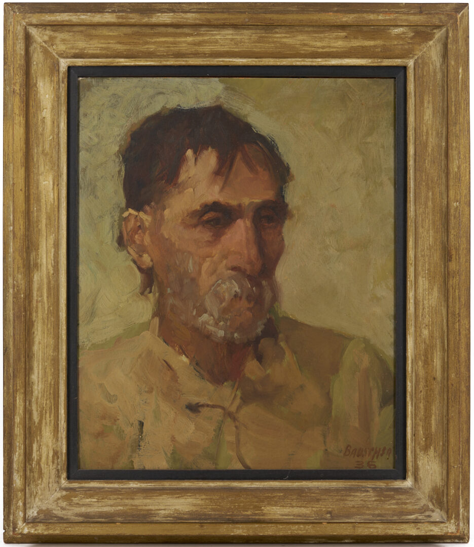 Lot 176: John T. Bauscher Double-Sided Portrait Painting, Kentucky Interest