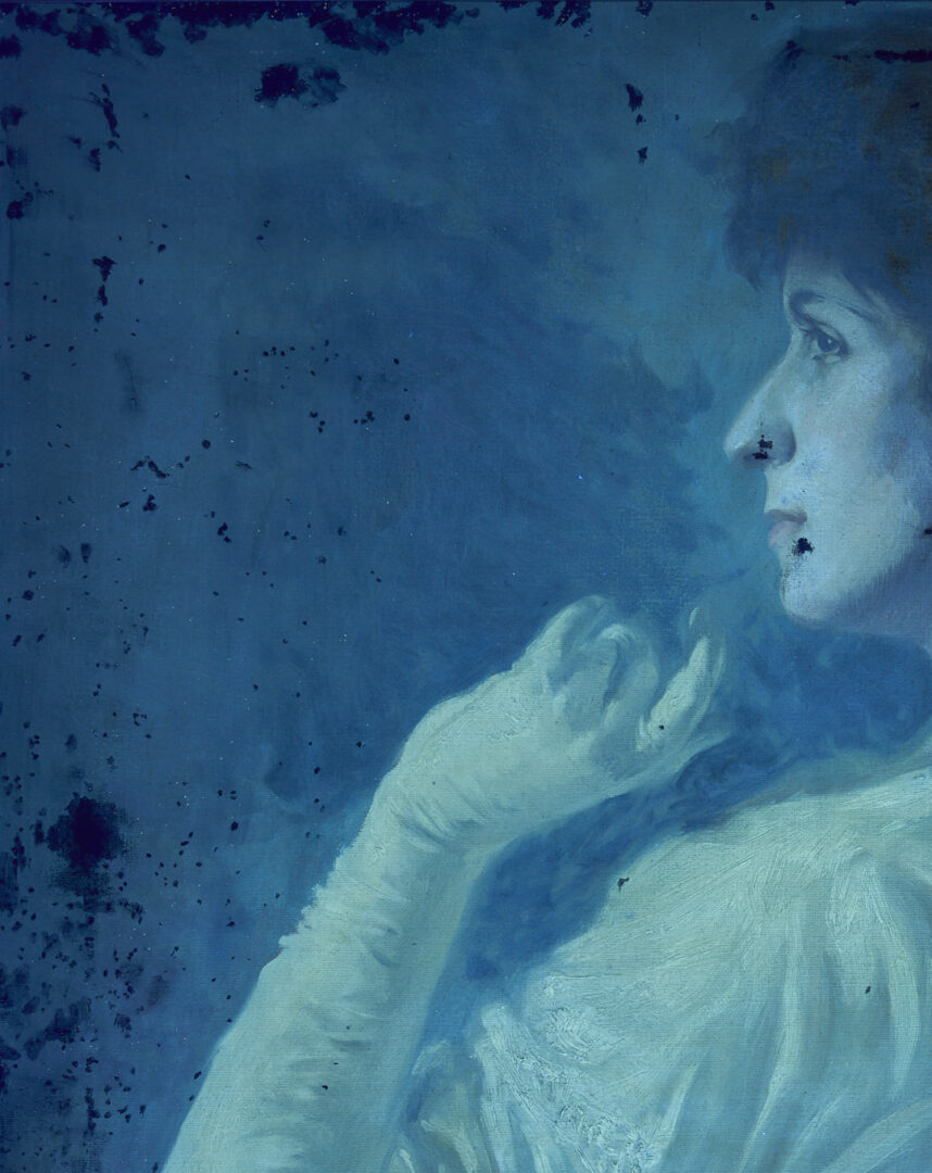 Lot 177: John Alberts O/C Portrait of a Lady with Gloved Hand