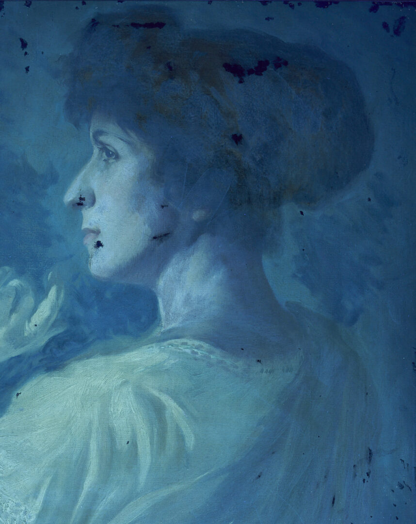 Lot 177: John Alberts O/C Portrait of a Lady with Gloved Hand