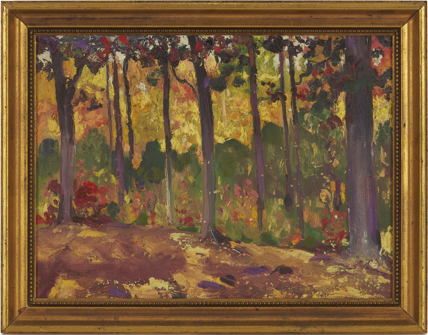 Lot 178: John Kelly Fitzpatrick O/C Autumn Landscape, Alabama Woodlands, 1942