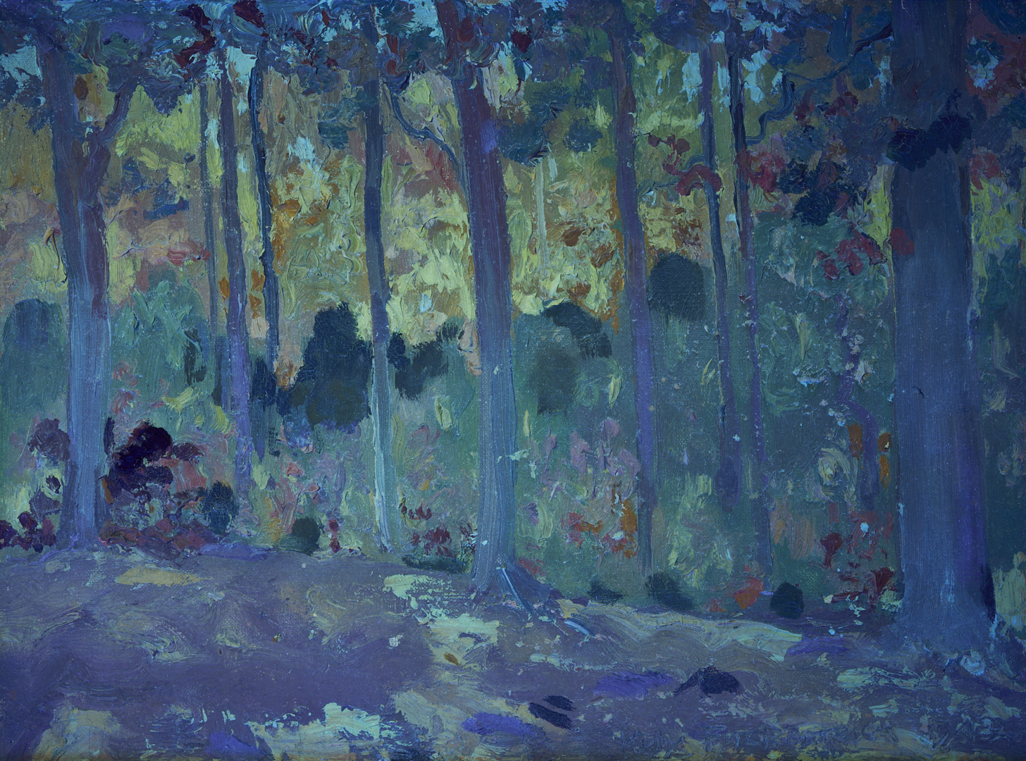 Lot 178: John Kelly Fitzpatrick O/C Autumn Landscape, Alabama Woodlands, 1942