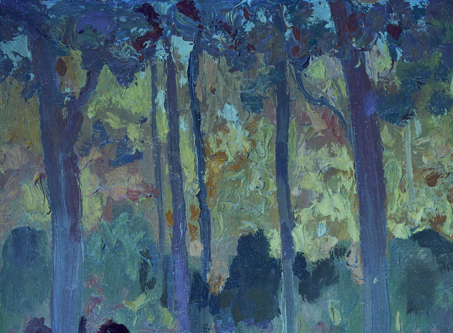 Lot 178: John Kelly Fitzpatrick O/C Autumn Landscape, Alabama Woodlands, 1942