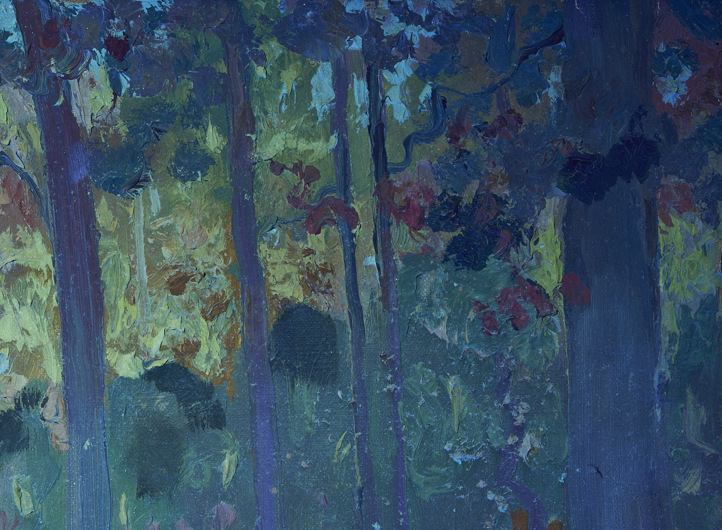 Lot 178: John Kelly Fitzpatrick O/C Autumn Landscape, Alabama Woodlands, 1942