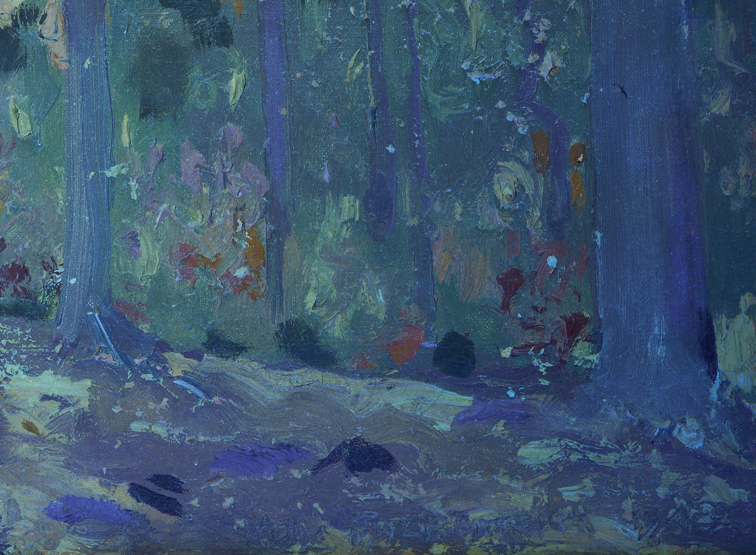 Lot 178: John Kelly Fitzpatrick O/C Autumn Landscape, Alabama Woodlands, 1942