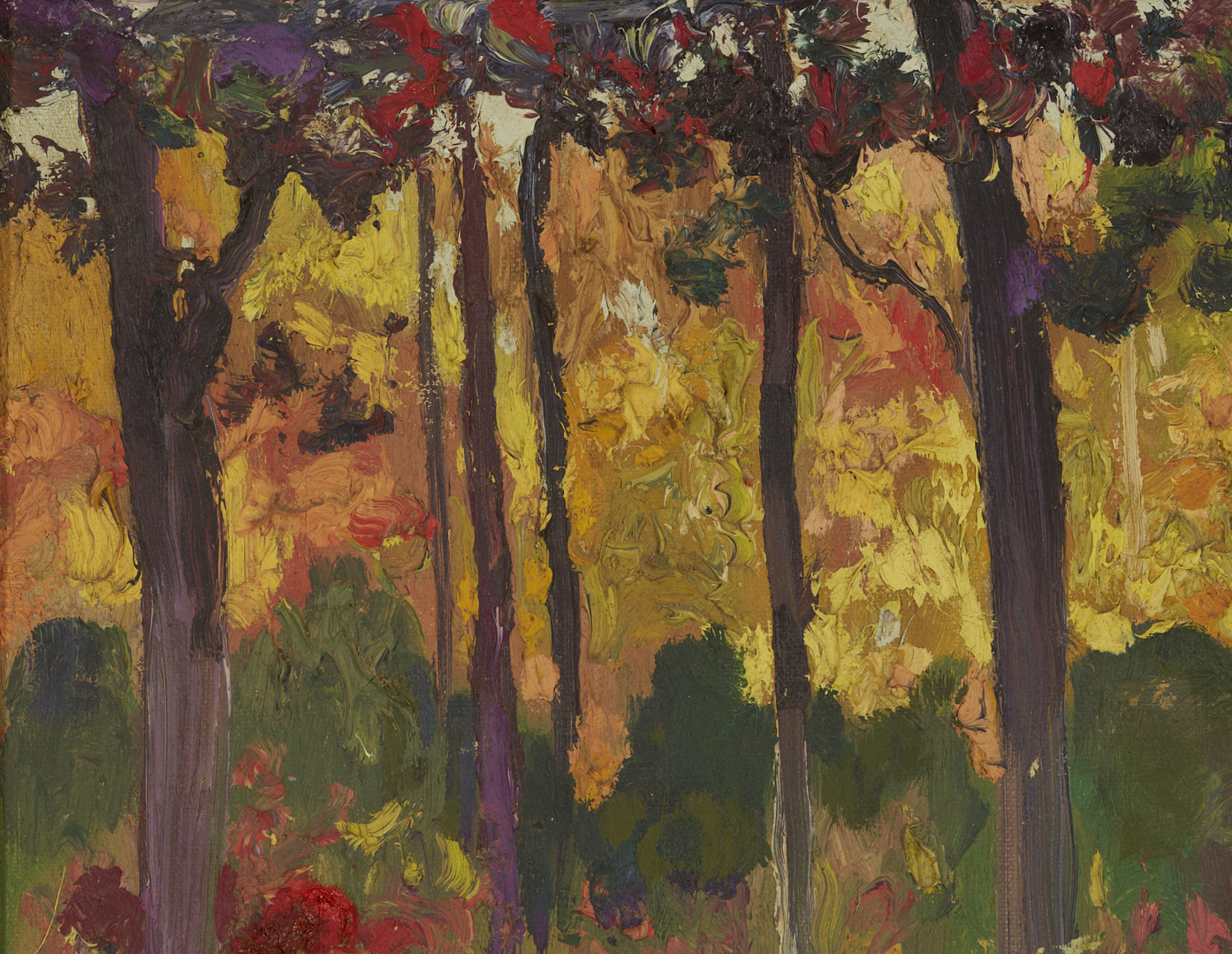 Lot 178: John Kelly Fitzpatrick O/C Autumn Landscape, Alabama Woodlands, 1942