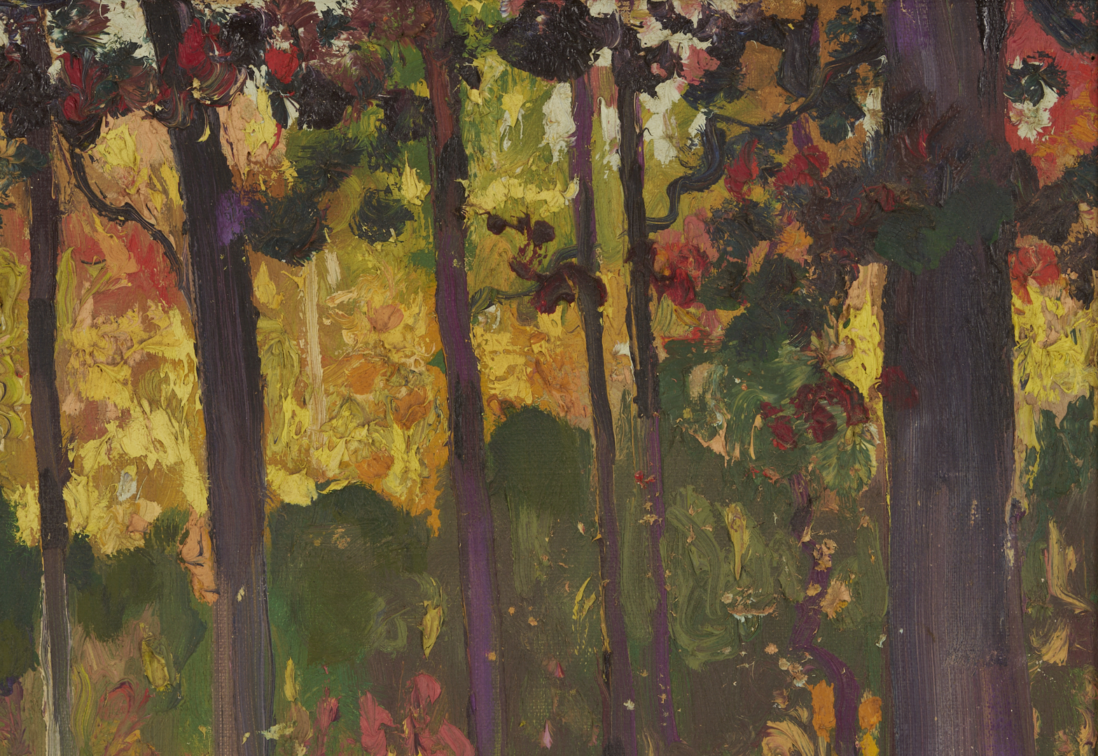 Lot 178: John Kelly Fitzpatrick O/C Autumn Landscape, Alabama Woodlands, 1942