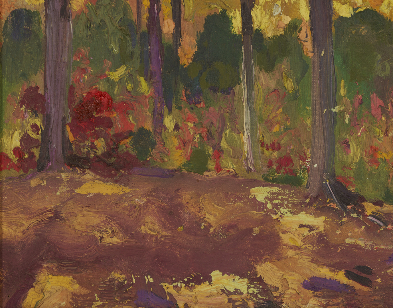 Lot 178: John Kelly Fitzpatrick O/C Autumn Landscape, Alabama Woodlands, 1942
