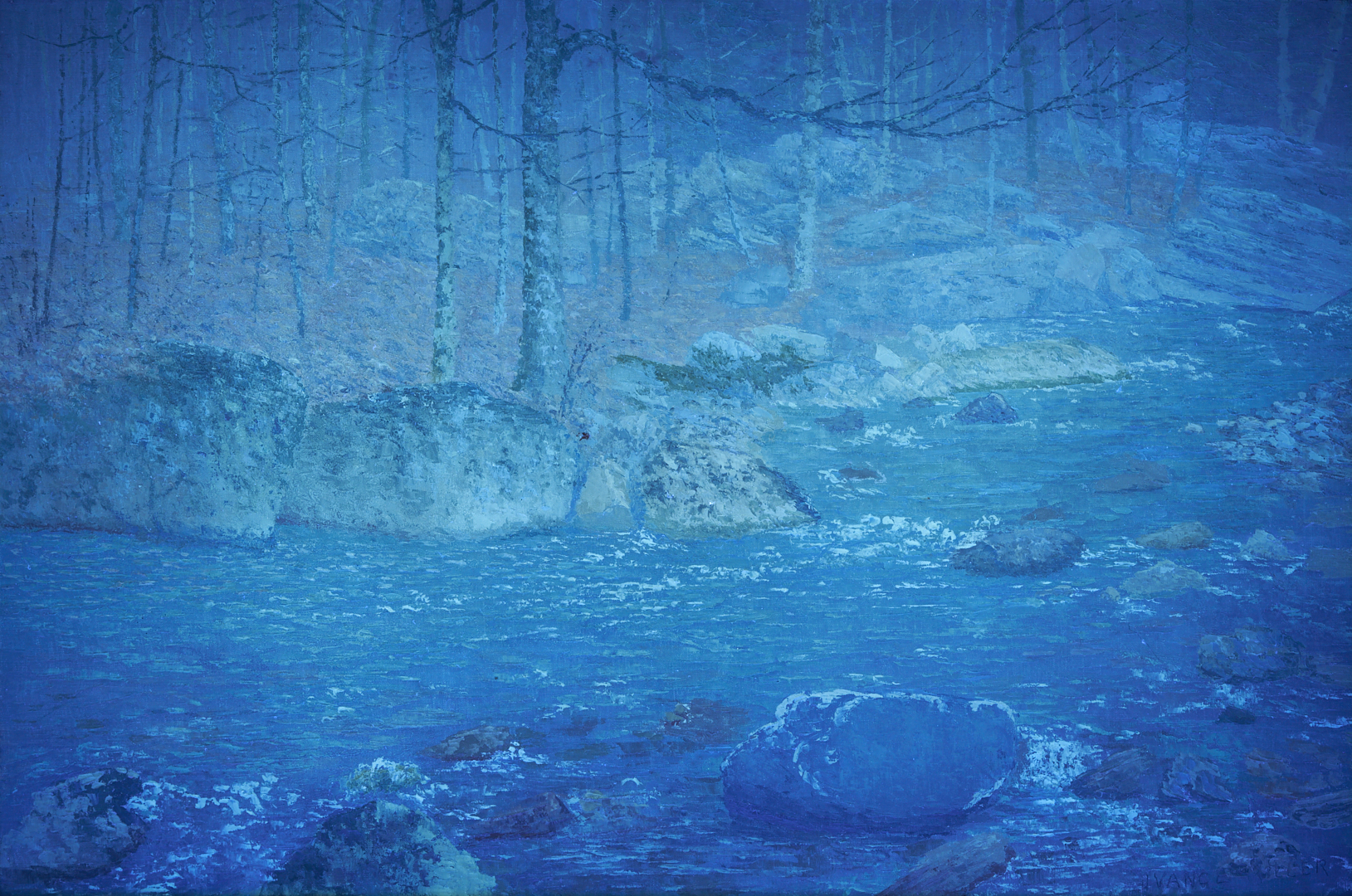 Lot 180: Vance Miller O/C Wooded Landscape w/ Stream