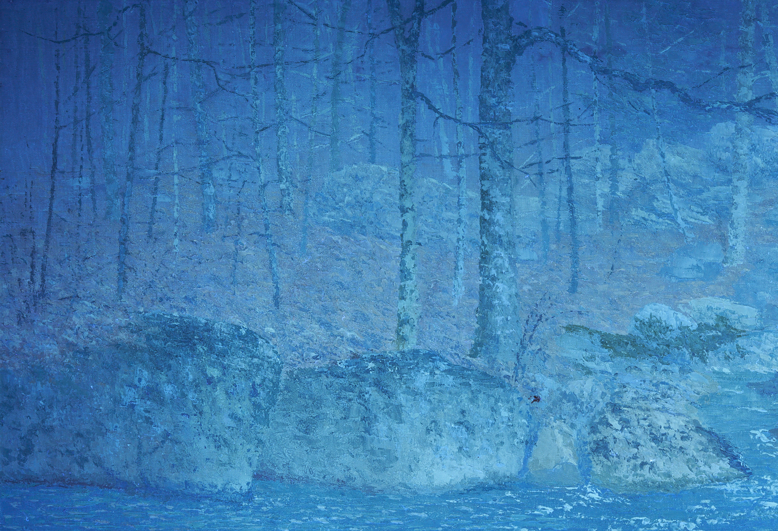 Lot 180: Vance Miller O/C Wooded Landscape w/ Stream