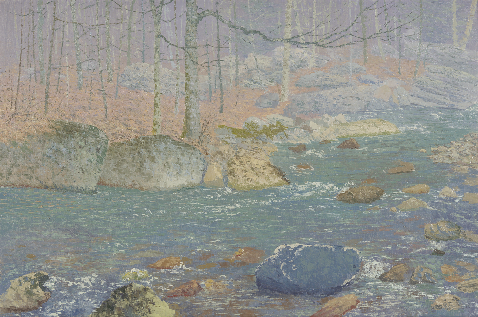 Lot 180: Vance Miller O/C Wooded Landscape w/ Stream