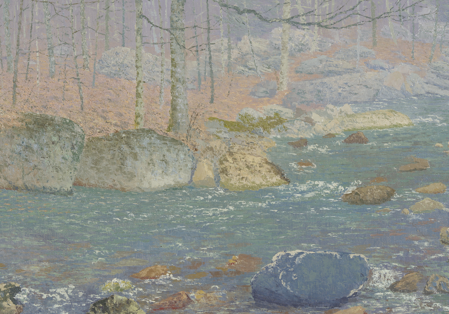 Lot 180: Vance Miller O/C Wooded Landscape w/ Stream