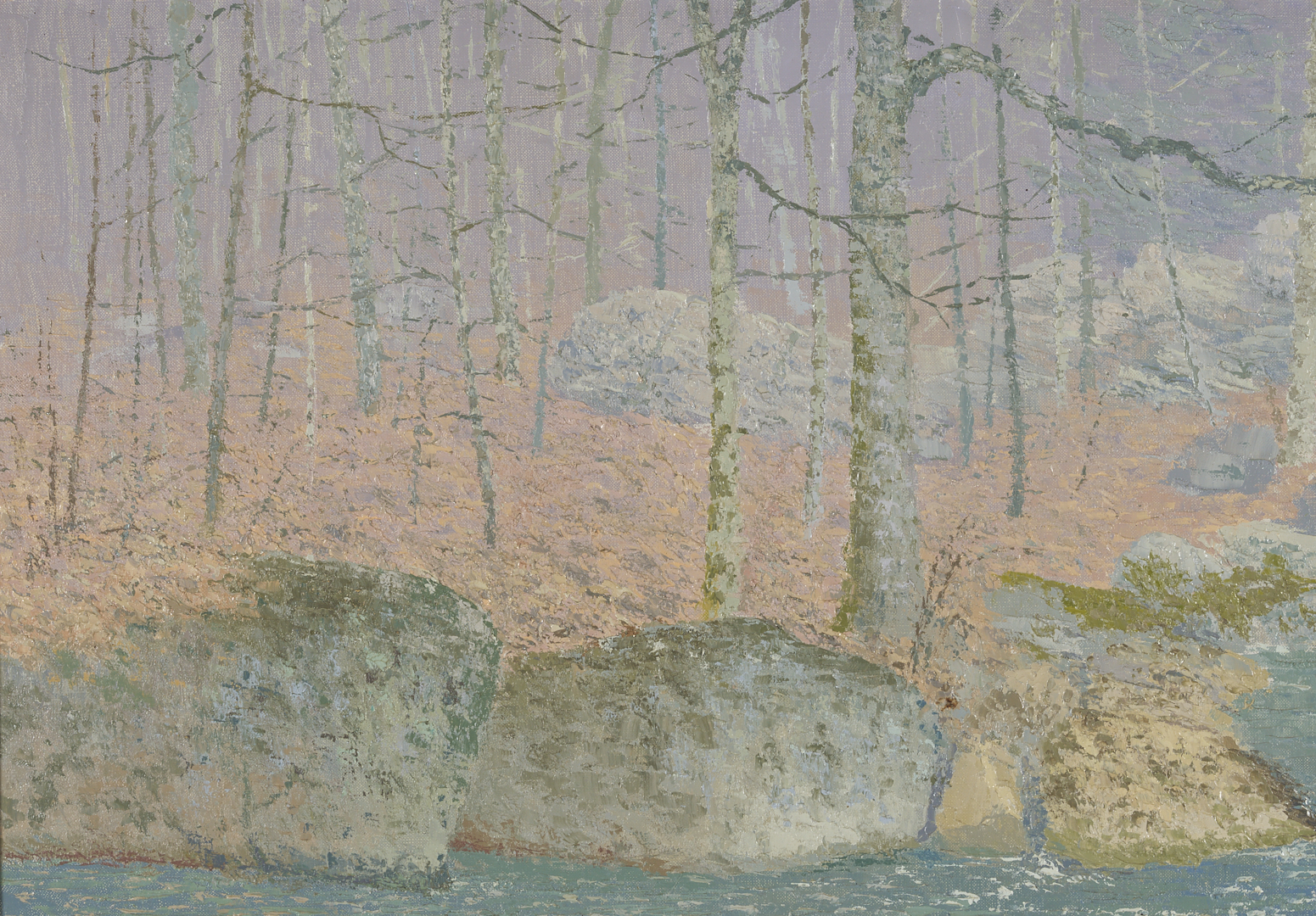 Lot 180: Vance Miller O/C Wooded Landscape w/ Stream