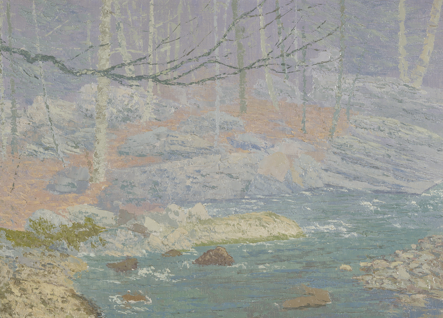 Lot 180: Vance Miller O/C Wooded Landscape w/ Stream