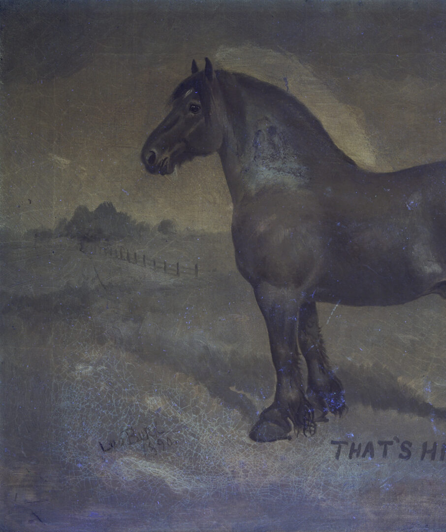 Lot 182: Two Lou Burk Equine Illustration Art Paintings