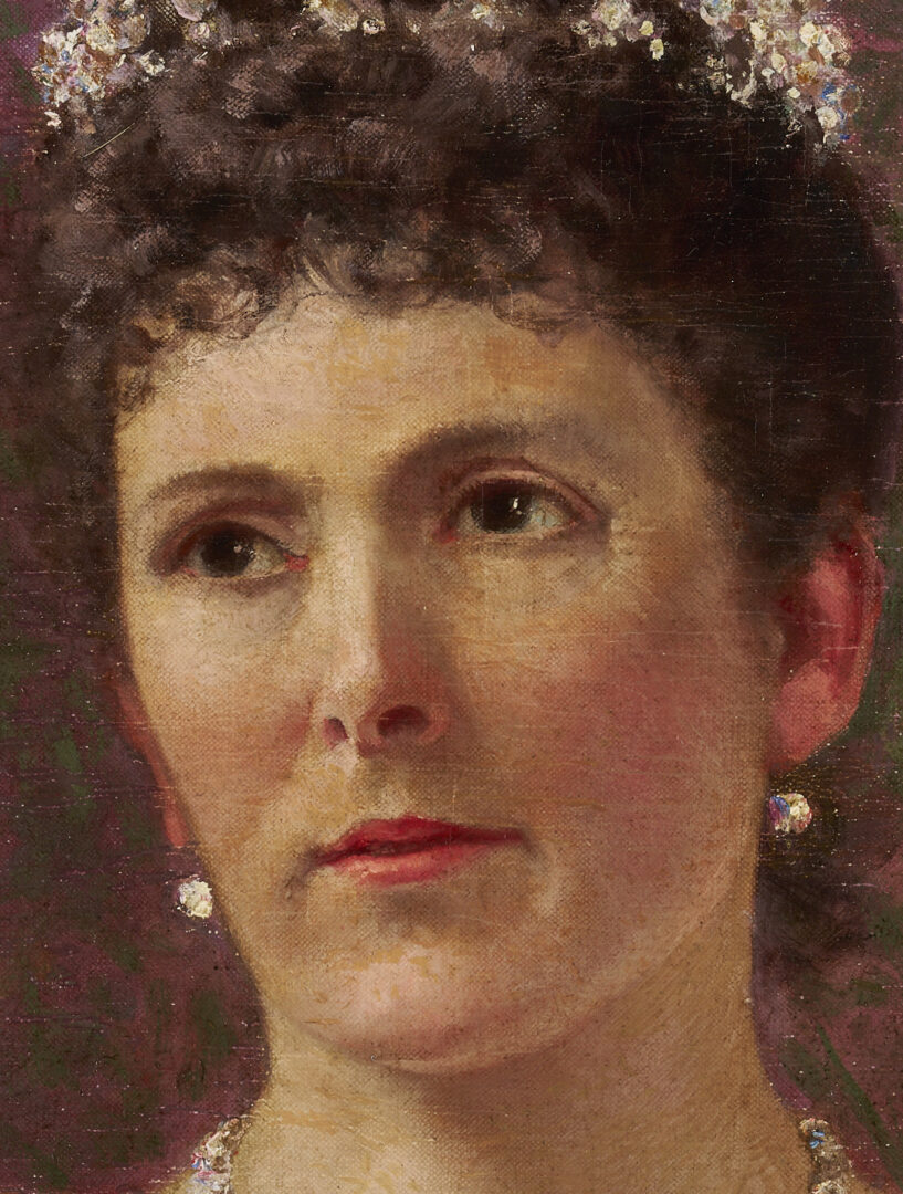 Lot 185: Carl Gutherz O/C Portrait of Lady Dufferin, Vicereine of India, Plus Study