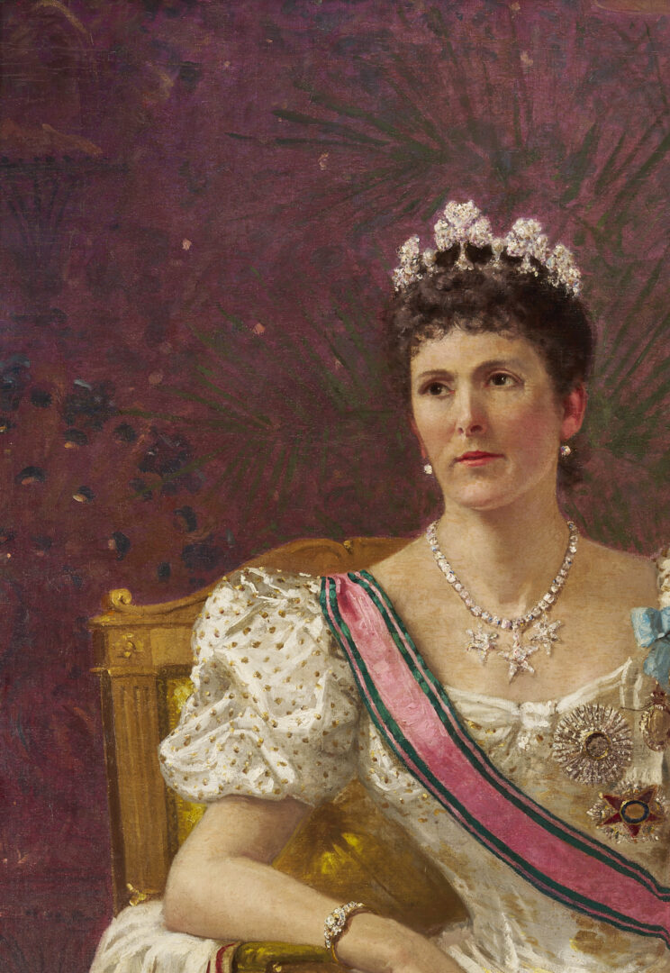 Lot 185: Carl Gutherz O/C Portrait of Lady Dufferin, Vicereine of India, Plus Study