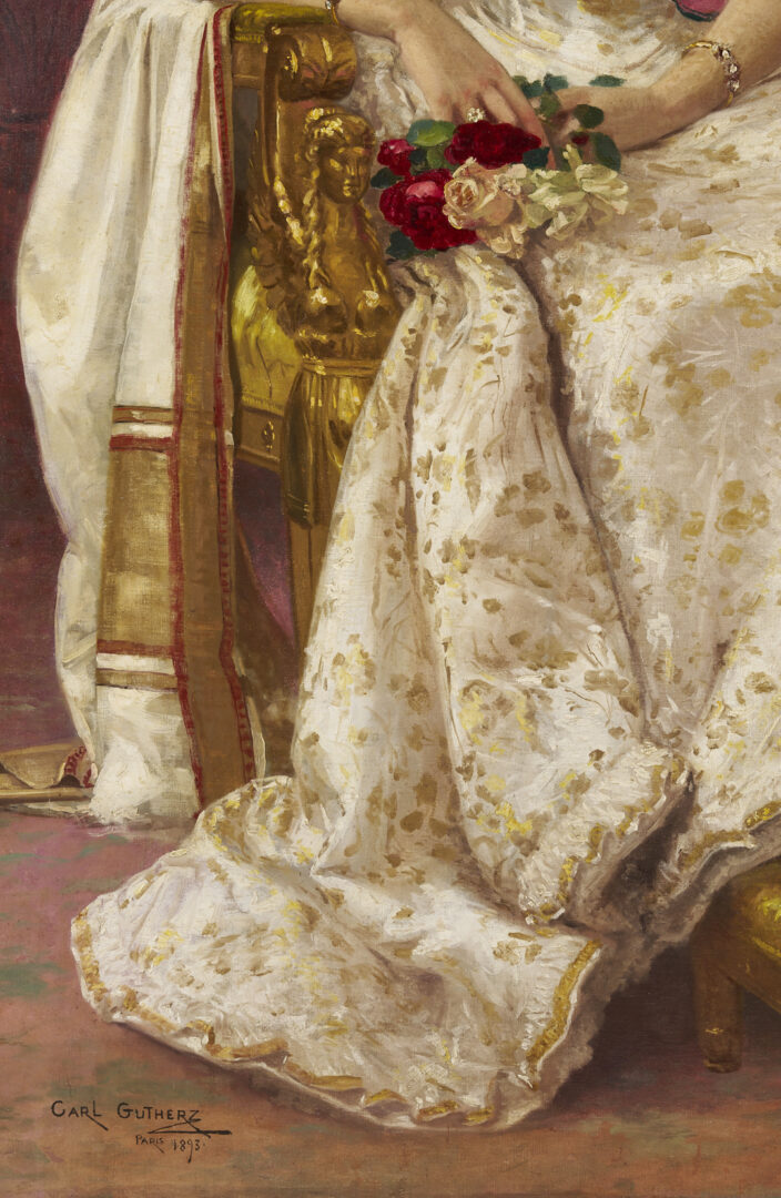 Lot 185: Carl Gutherz O/C Portrait of Lady Dufferin, Vicereine of India, Plus Study