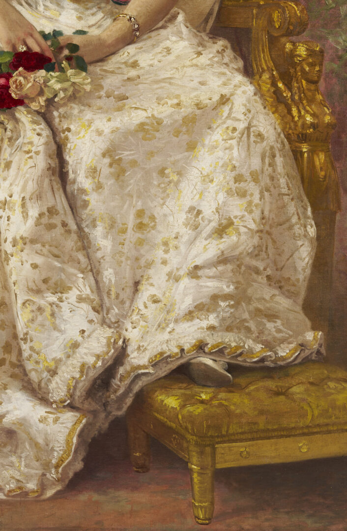 Lot 185: Carl Gutherz O/C Portrait of Lady Dufferin, Vicereine of India, Plus Study