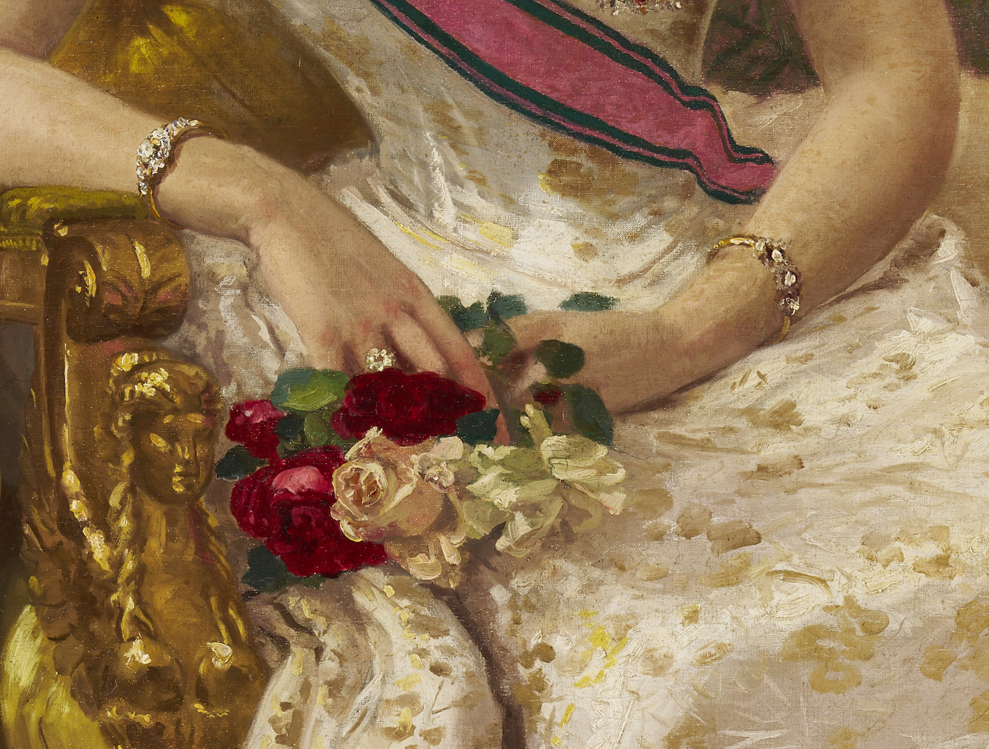 Lot 185: Carl Gutherz O/C Portrait of Lady Dufferin, Vicereine of India, Plus Study