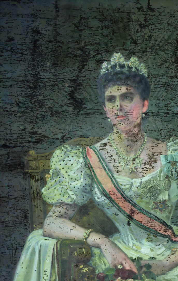 Lot 185: Carl Gutherz O/C Portrait of Lady Dufferin, Vicereine of India, Plus Study