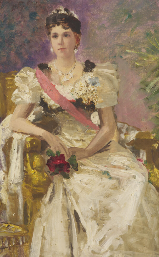 Lot 185: Carl Gutherz O/C Portrait of Lady Dufferin, Vicereine of India, Plus Study