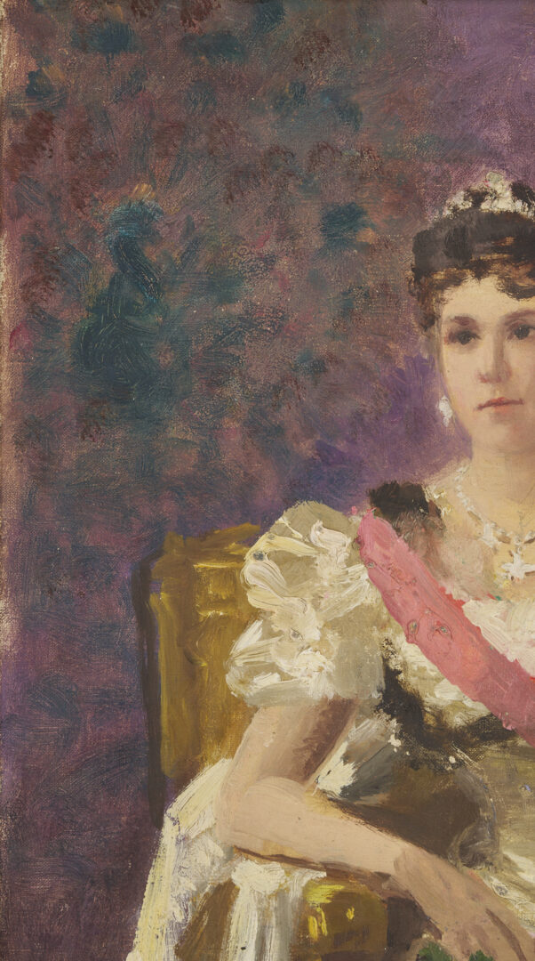 Lot 185: Carl Gutherz O/C Portrait of Lady Dufferin, Vicereine of India, Plus Study