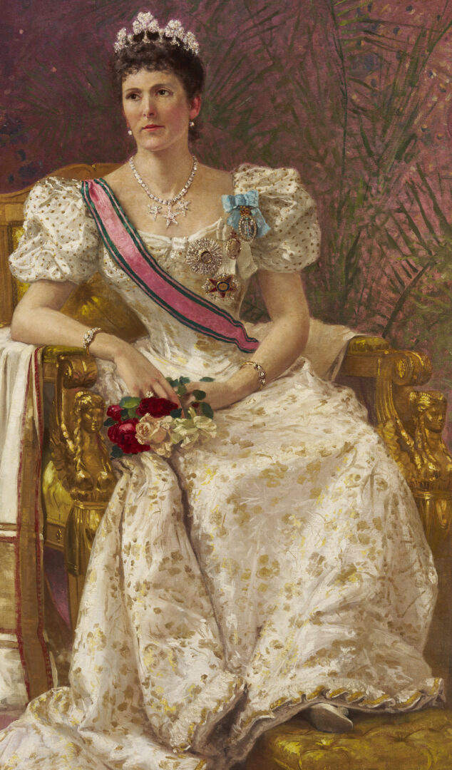 Lot 185: Carl Gutherz O/C Portrait of Lady Dufferin, Vicereine of India, Plus Study