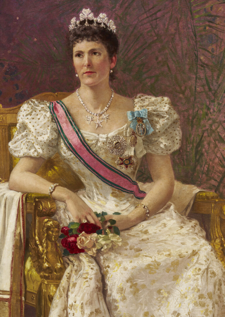 Lot 185: Carl Gutherz O/C Portrait of Lady Dufferin, Vicereine of India, Plus Study